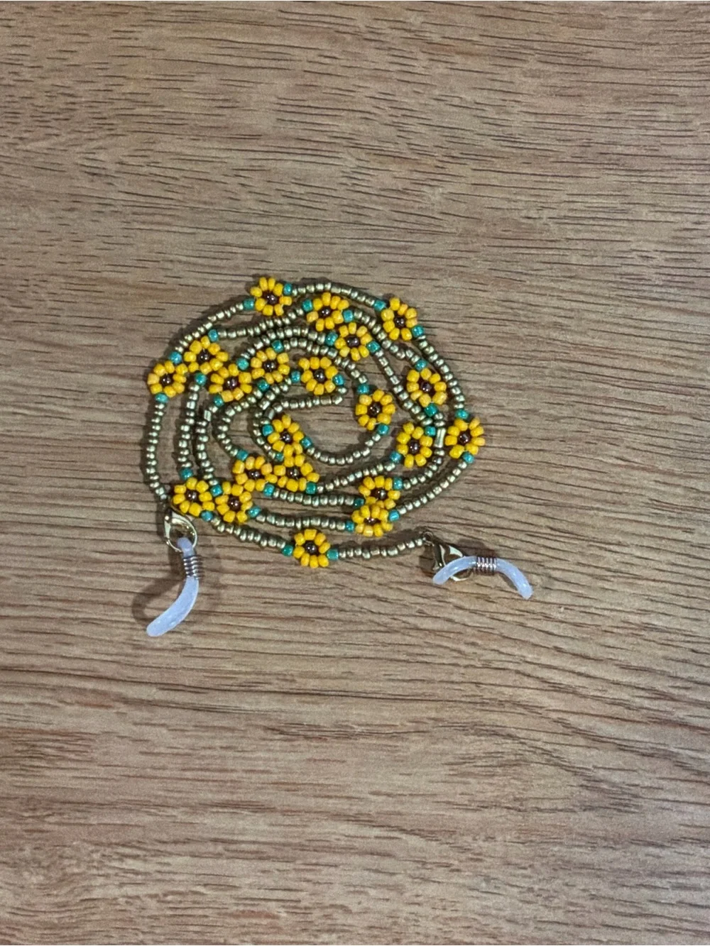 Handmade Yellow Beaded Sunglass Chain - Women's Eyewear Accessory
